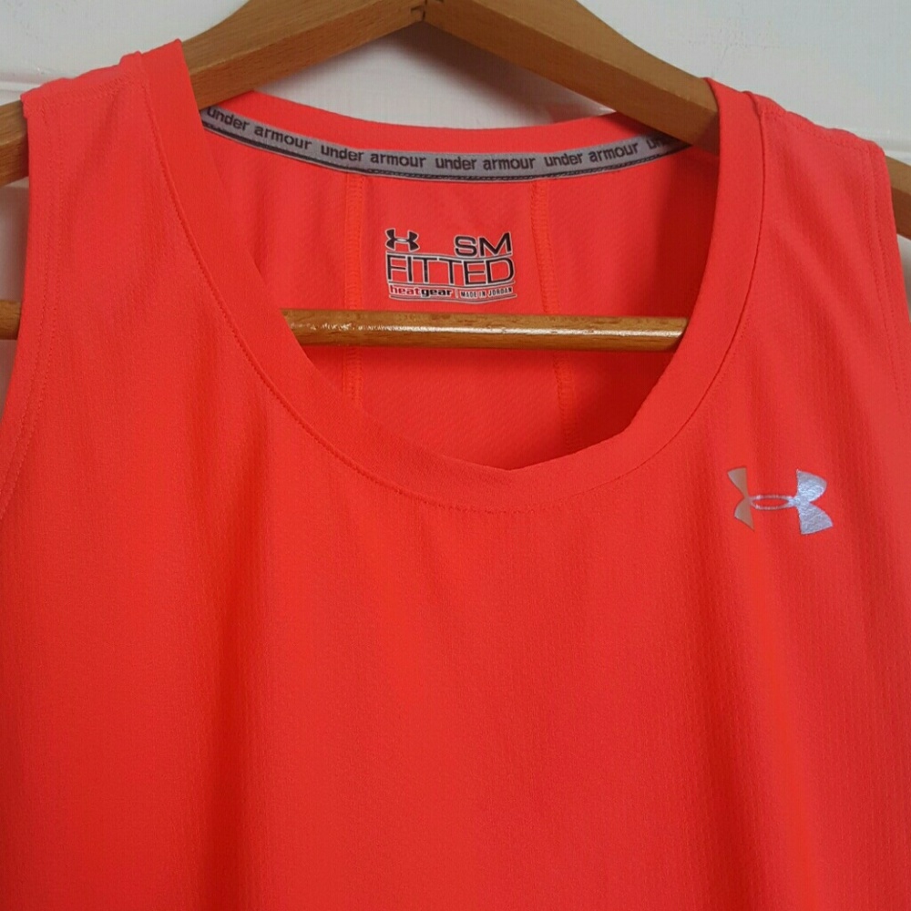 Under Armour pink coral athletic fitted tank Small - Picture 3 of 8